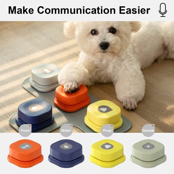 MEWOOFUN Dog Button Record Talking Pet Communication Vocal Training Interactive Toy Bell Ringer With Pad And Sticker Easy To Use - Image 4