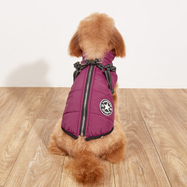 Pet Warm Dog Cotton-padded Clothes Fleece-lined Thickened Reflective Gallus - Image 10