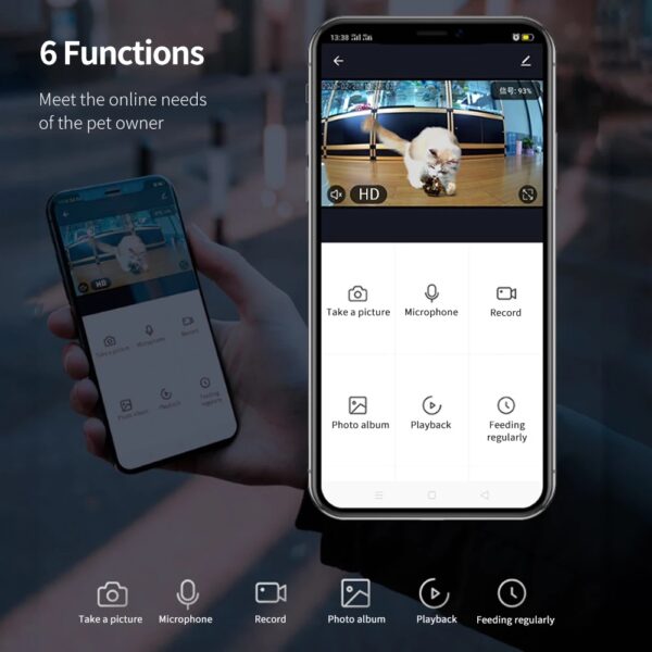 Pet Dog Cat Food Dispenser Bowl with Camera Wide Angle Automatic Pet Feeder Food Bowl APP Control Pet Accessories - Image 2