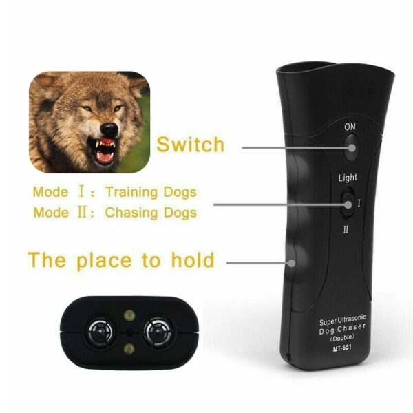 3-in-1 Anti Barking Dog Training Device Ultrasonic Dog Training Repeller  LED Flashlight - Image 7