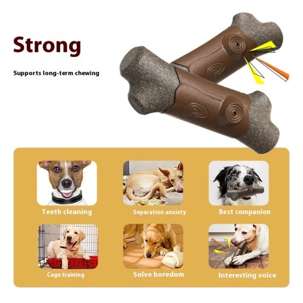 Dog Toy Bite-resistant Can Sound Molar Rod Branches - Image 7