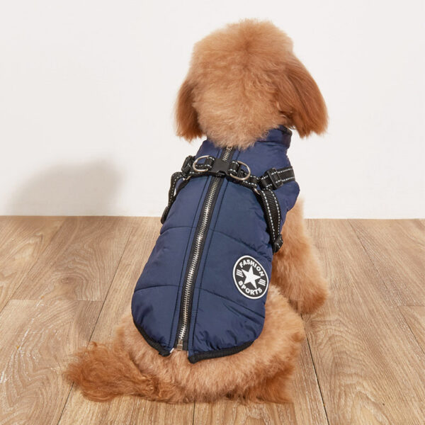 Pet Warm Dog Cotton-padded Clothes Fleece-lined Thickened Reflective Gallus - Image 9