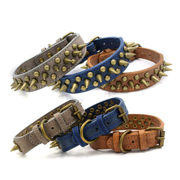 Retro Studded Spiked Rivet Large Dog Pet Leather Collar Pit Bull S-XL - Image 5