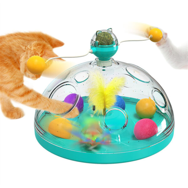 Meows Windmill Funny Cat Toys Interactive Multifunctional Turntable Pet Educational Toys With Catnip Luminous Ball Pinwheel Toys Pet Products - Image 3