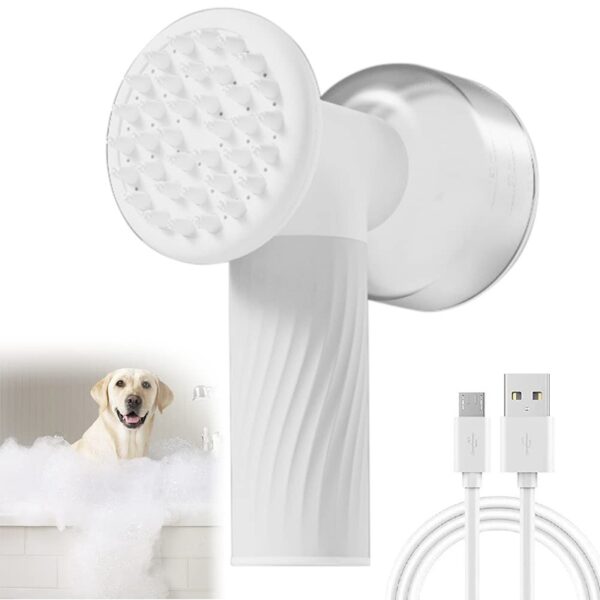 Automatic Foaming Dog Cat Bath Brush Dog Shampoo Brush With Soap Dispenser Electric Pet Grooming Massage Brush Pet Bath Brush Scrubber Comb For Dog Cat Pet Products - Image 8