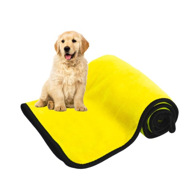 Dog Towels For Drying Dogs Drying Towel Dog Bath Towel, Quick-drying Pet Dog And Cat Towels Soft Fiber Towels Robe Super Absorbent Quick Drying Soft Microfiber Pet Towel For Dogs, Cats Yellow - Image 4