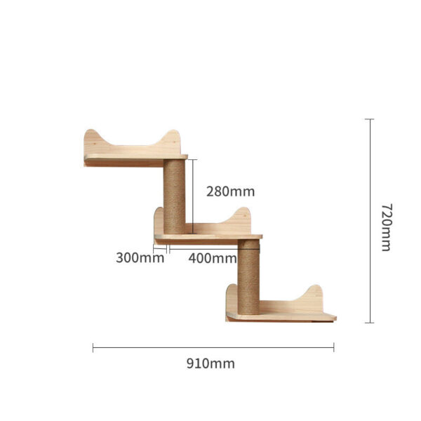 Pet Cat Climbing Frame Wall Type Solid Wood Wall Hanging Platform Ladder Pets Accessories - Image 9